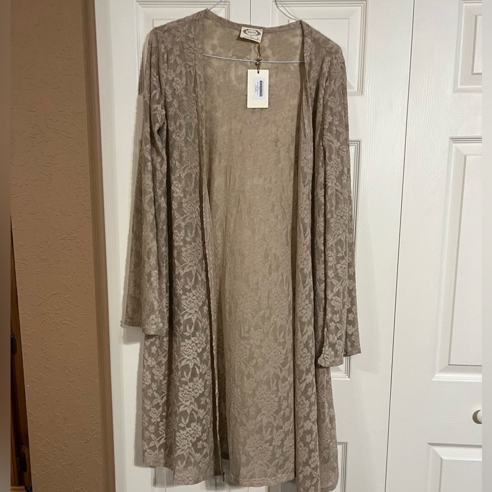 Joyfolie Lace Duster Champagne / Beige